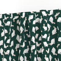 Rabbits tossed dark green