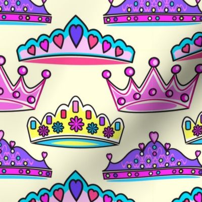 Princess Crowns Pastel yellow smaller print