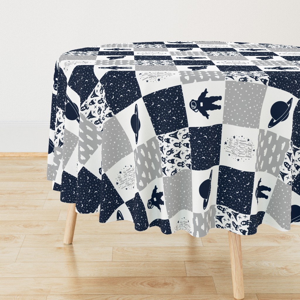 SPACE1_ROTATED | Wholecloth Quilt | Navy Grey