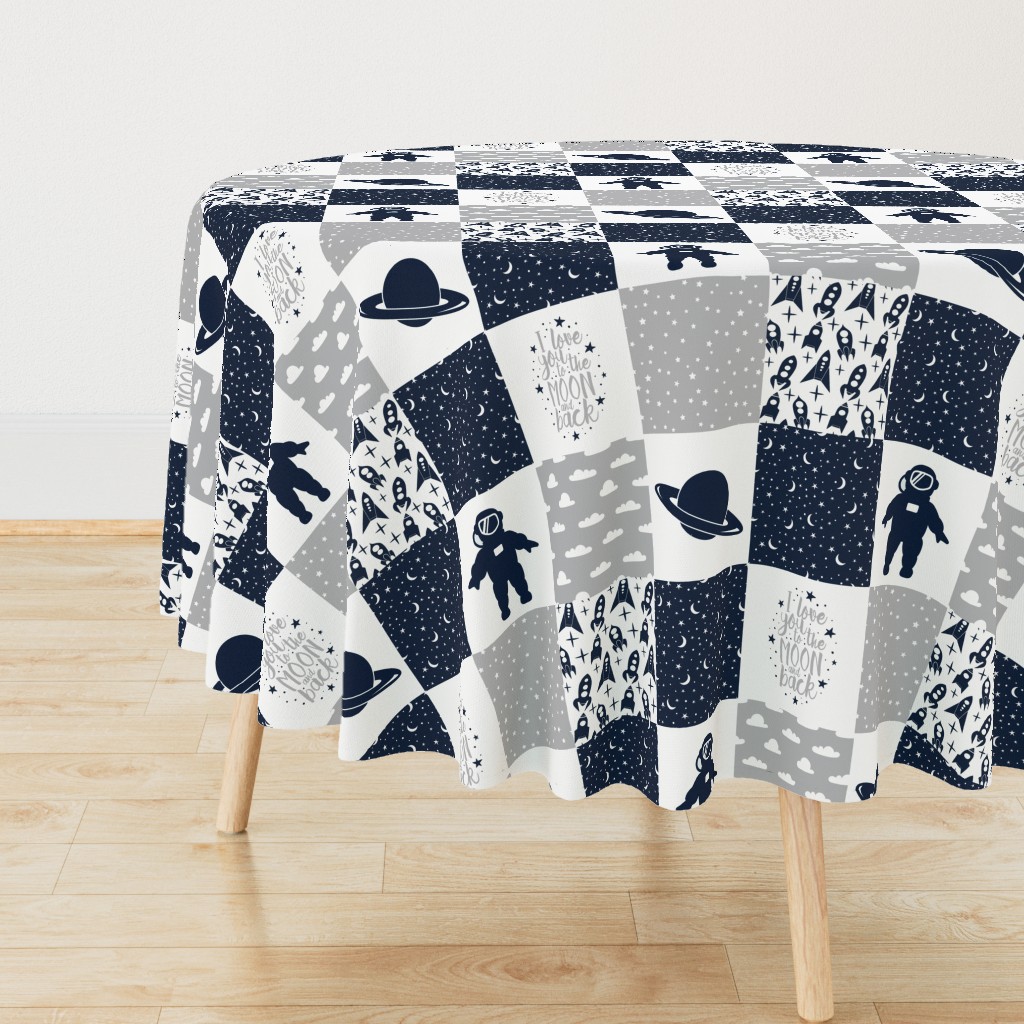 SPACE1 | Wholecloth Quilt | Navy Grey