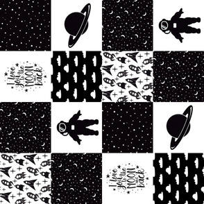 Space6_ROTATED | Wholecloth Quilt | Black White