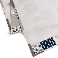 SPACE5_ROTATED |Wholecloth Quilt | BC2 | Brown Tan Navy