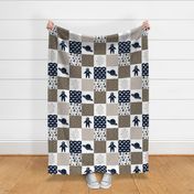 SPACE5 | Wholecloth Quilt | BC2 | Brown Tan Navy