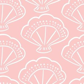6" Pink and White Seashells