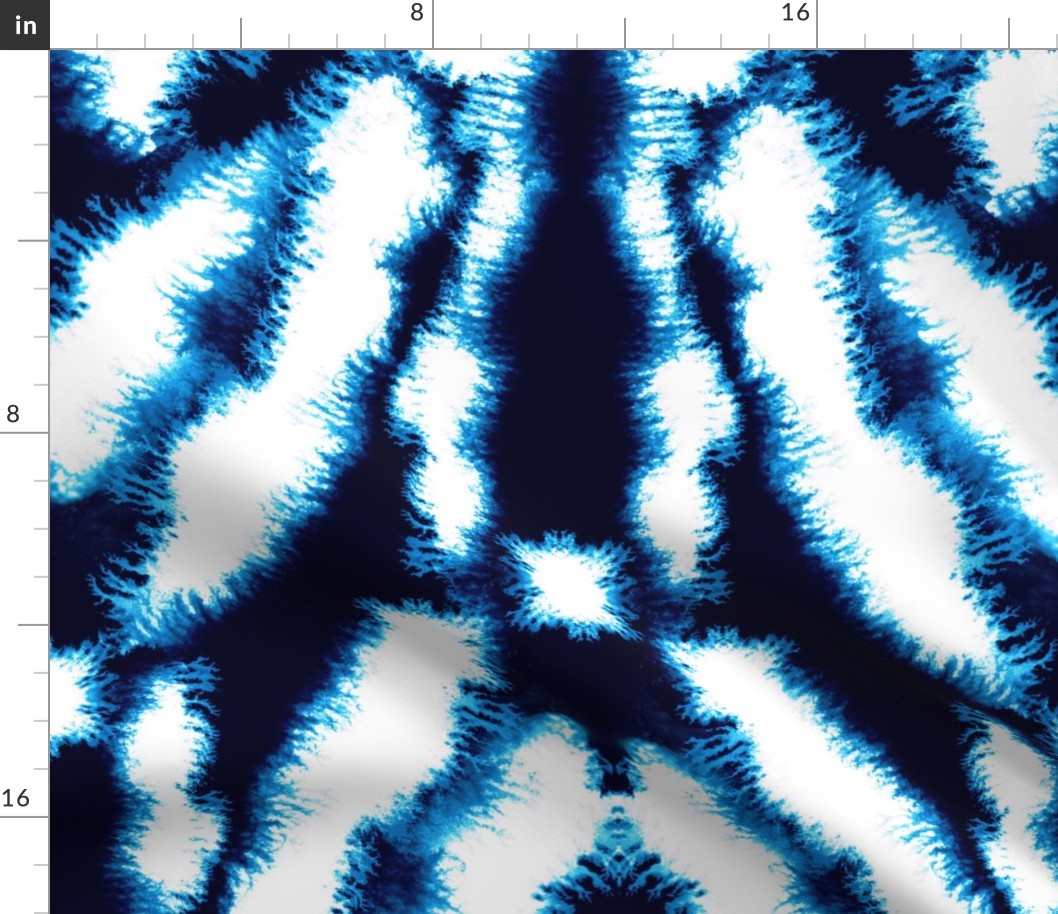 Tie Dye made in blue in a classic style