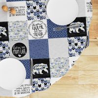 MomLife//Coffee//Blue - Wholecloth Cheater Quilt