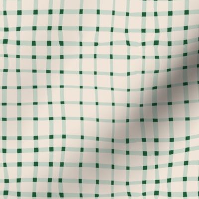 Weeds & Wildflowers: Green & Cream Abstract Plaid