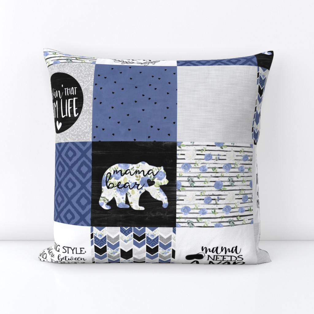 MomLife//Naps//Blue - Wholecloth Cheater Quilt 