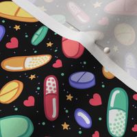 Colorful Pills on Black