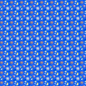 Tiny Blue Buds Abstract Seamless Repeat Pattern