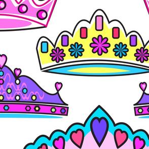 Princess Crowns White Extra large print