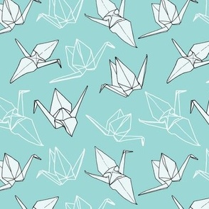 Origami Cranes in Seafoam (small)