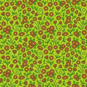 Mod Mini Floral red and green