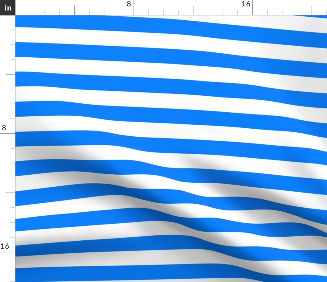 White Blue 1 Inch Stripes