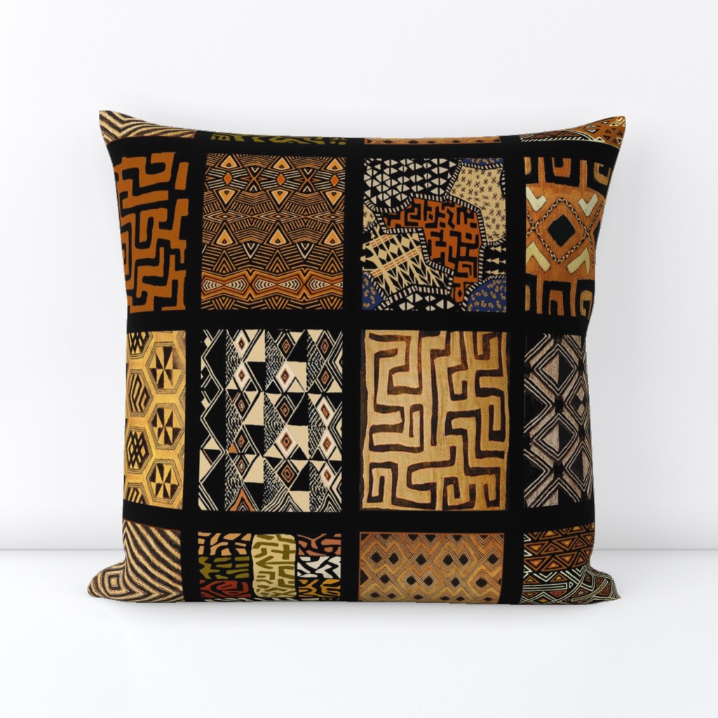 African Textiles Collage - Faux Quilt