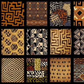 African Textiles Collage - Faux Quilt