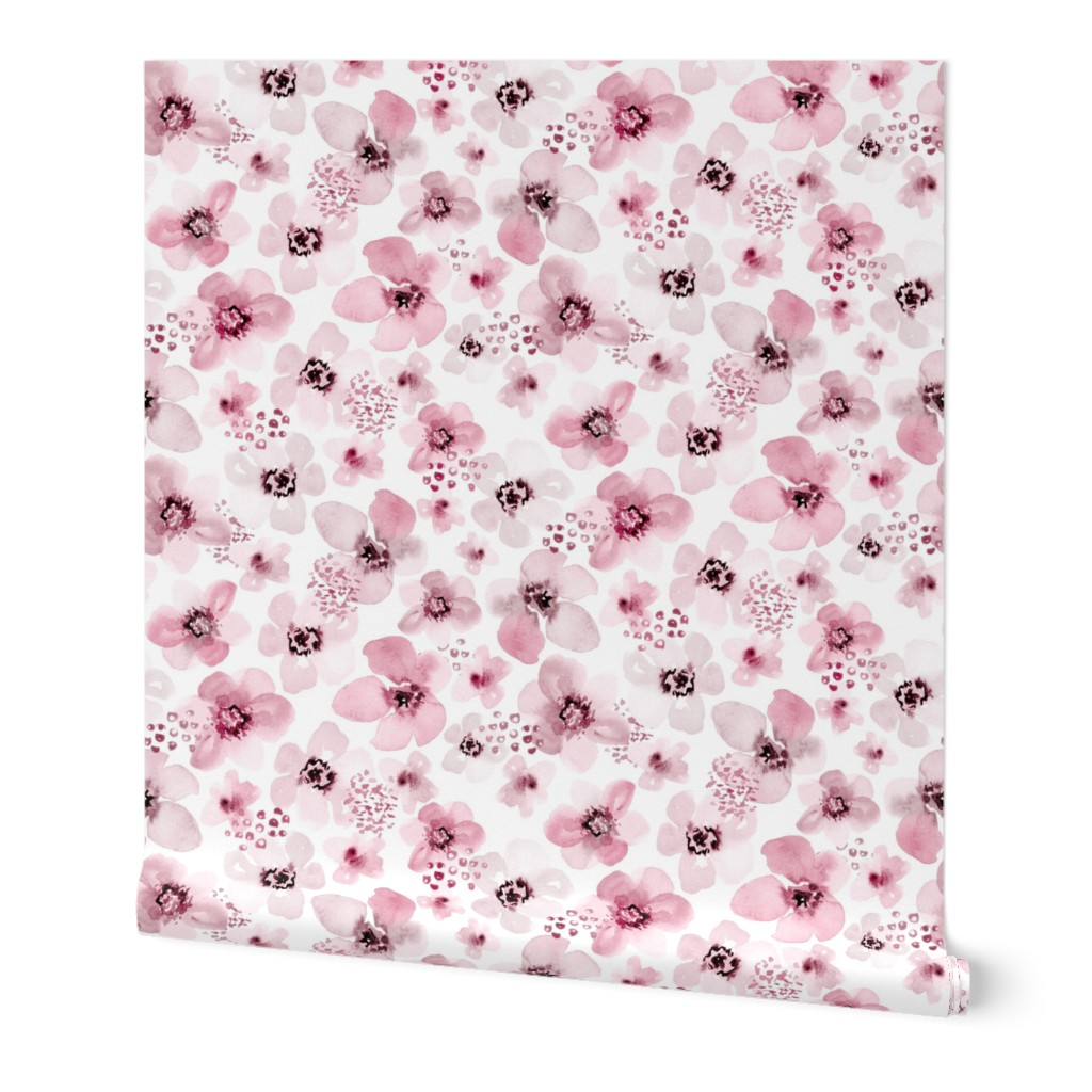 Blush Pink Berry Floral by Angel Gerardo