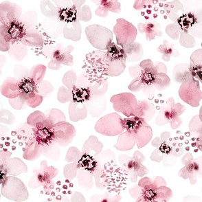 Blush Pink Berry Floral by Angel Gerardo