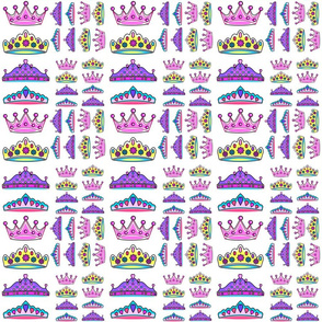 Princess Crowns Pastel White smaller print