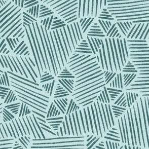 Abstract Pine and mint Stripy Triangles line art geometric texture (xl)