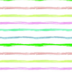 Watercolor colorful brush stroke stripes - painted stripes for modern nursery
