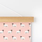 boer goat fabric - goat fabric, farm fabric, farm animals fabric -pink