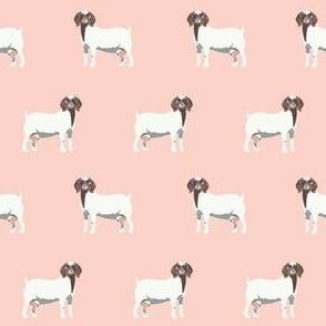 boer goat fabric - goat fabric, farm fabric, farm animals fabric -pink