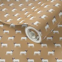 boer goat fabric - goat fabric, farm fabric, farm animals fabric - brown