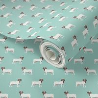 boer goat fabric - goat fabric, farm fabric, farm animals fabric - mint