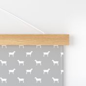 boer goat silhouette  fabric - goat fabric, silhouette fabric - grey