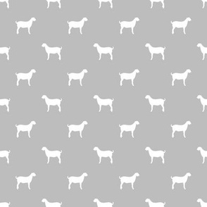 boer goat silhouette  fabric - goat fabric, silhouette fabric - grey