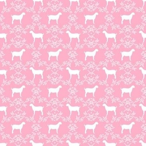 boer goat silhouette  fabric - goat fabric, silhouette fabric - pink floral