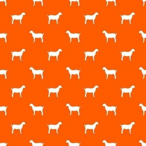 boer goat silhouette  fabric - goat fabric, silhouette fabric - orange