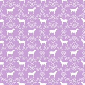 boer goat silhouette  fabric - goat fabric, silhouette fabric - purple floral