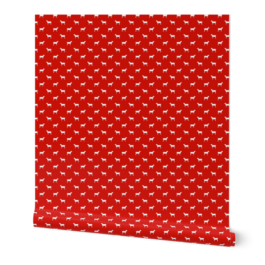 boer goat silhouette  fabric - goat fabric, silhouette fabric -red
