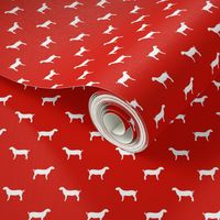 boer goat silhouette  fabric - goat fabric, silhouette fabric -red