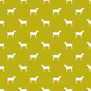 boer goat silhouette  fabric - goat fabric, silhouette fabric - chartreuse