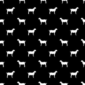 boer goat silhouette  fabric - goat fabric, silhouette fabric - black