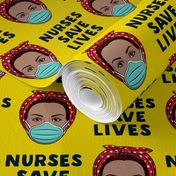 Rosie Nurse - Nurses save lives - yellow v2 - LAD20