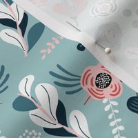 Mint floral pattern