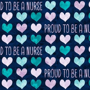 Proud to be a nurse - purple/teal on navy - nursing/medical - LAD20