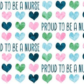 Proud to be a nurse - pink/green - nursing/medical - LAD20
