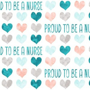 Proud to be a nurse - peach and teal - nursing/medical - LAD20