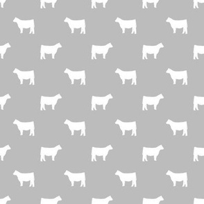 cow silhouette fabric - fabric - grey