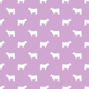cow silhouette fabric - fabric - lilac