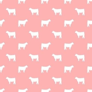 cow silhouette fabric - fabric - pink