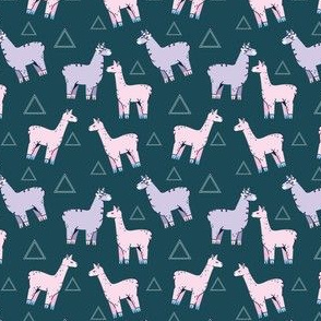 Scattered Llamas on Blue