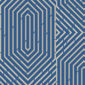 Labyrinth Geometric in  Blue & Gray Area