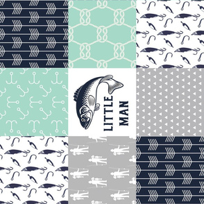 Fishing_June10_20_Rotated | Wholecloth Quilt | BC6 Navy Mint