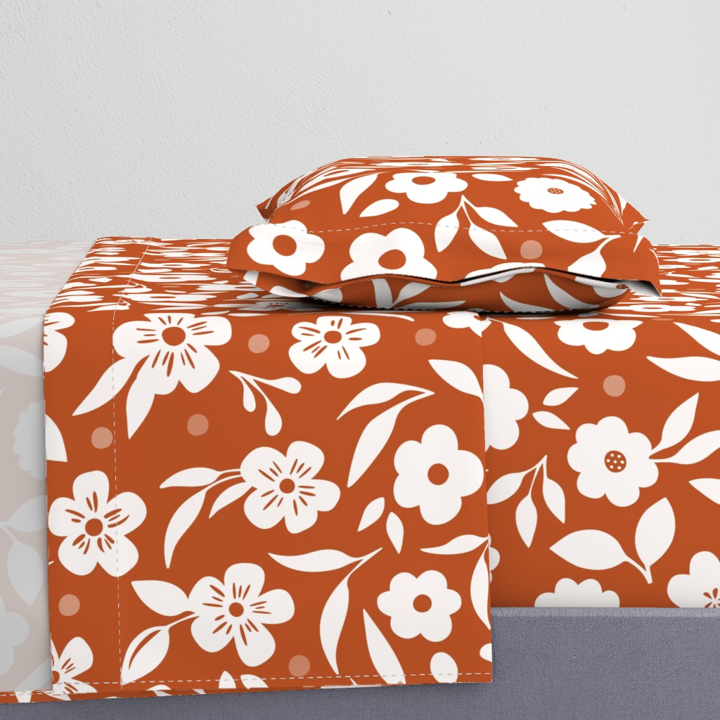 Ditsy Florals in Orange